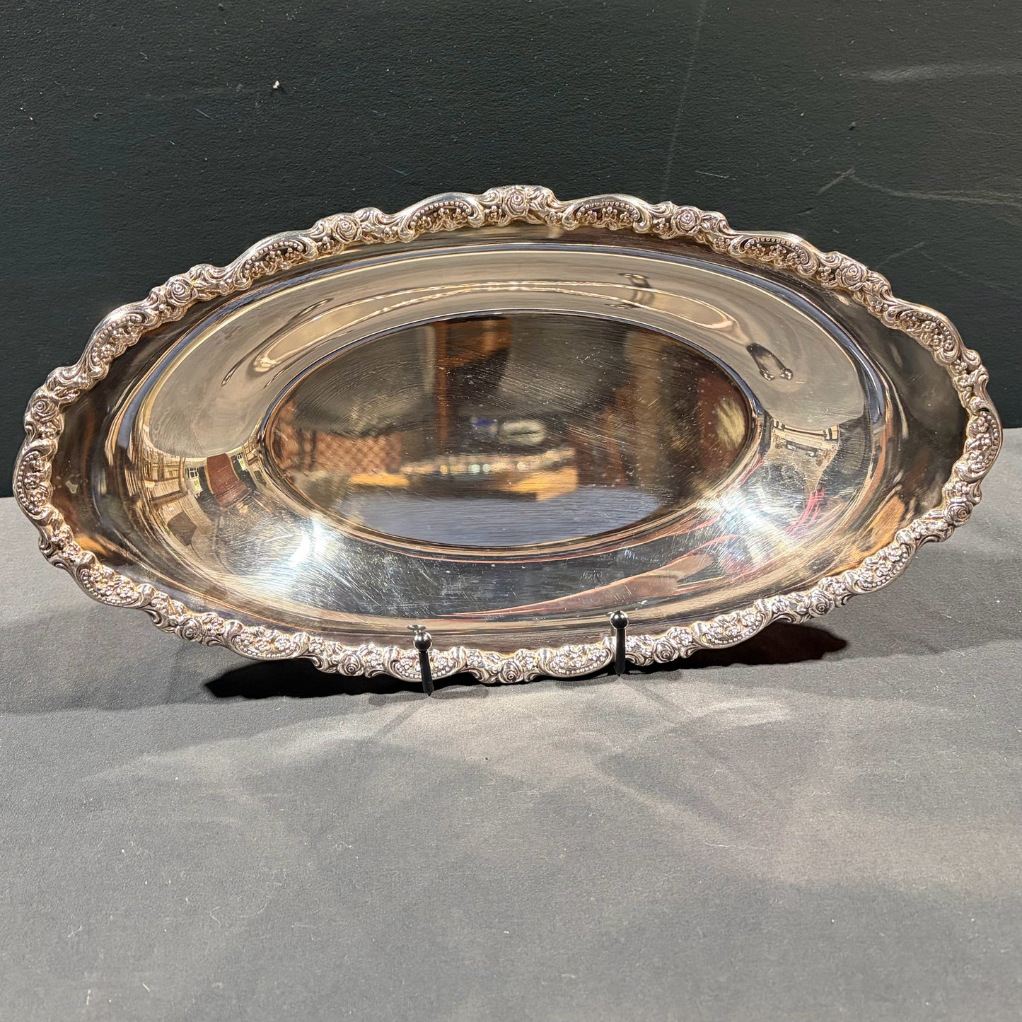 Vintage WM a Rogers Silver-plated Serving Dish, 14"W x 8"D x 1.5"H