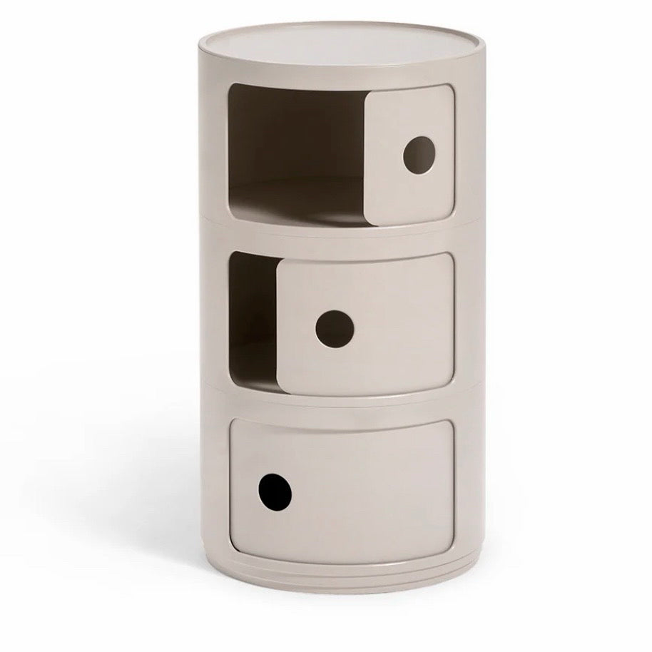Kartell Componibili Bio Storage, Cream, 12.6"Dia x 22.8"H
