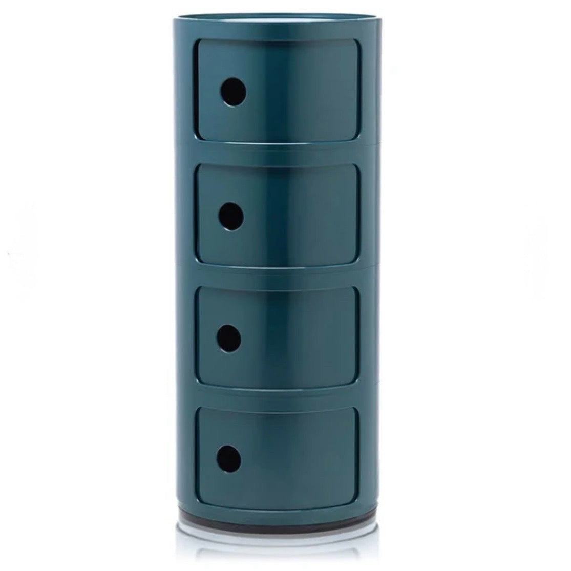 Kartell Componibili 4-Door Round Storage Unit, Blue Glossy,  12.6" Dia x 30.4"