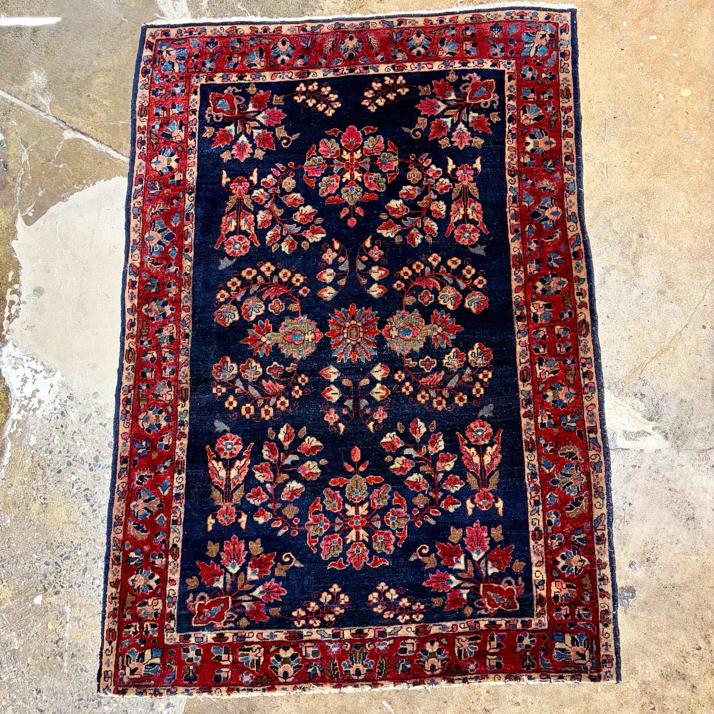 Antique Persian Wool Rug, 5'L x 3'6"W