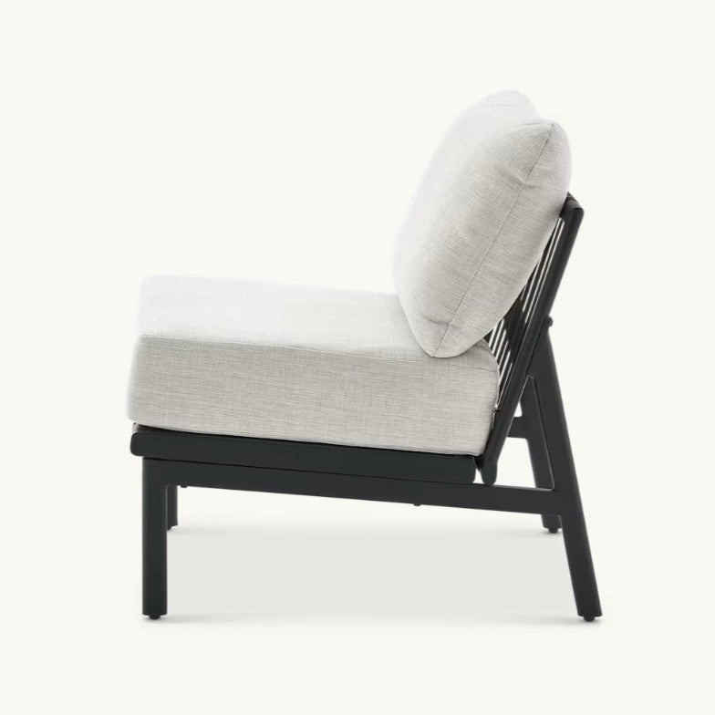 Sorrento Outdoor Armless Chair, Natural Beige, 25" W x 31.1" D x 33.1" H
