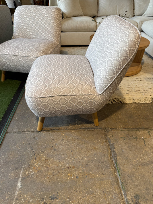 PAIR of gray/white occasional chairs