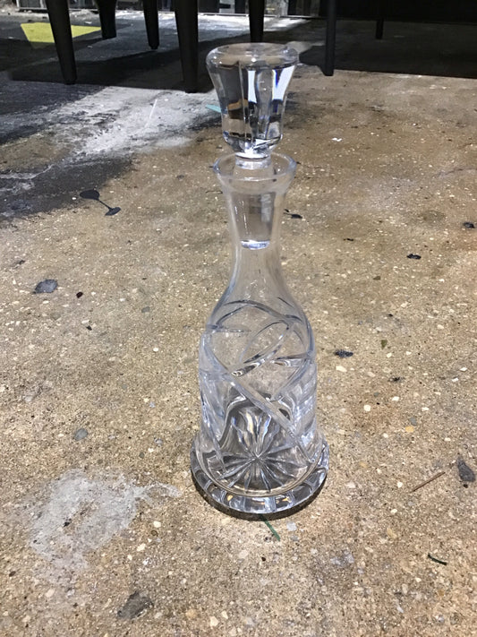 Cut Crystal Decanter 3" base x 9" H