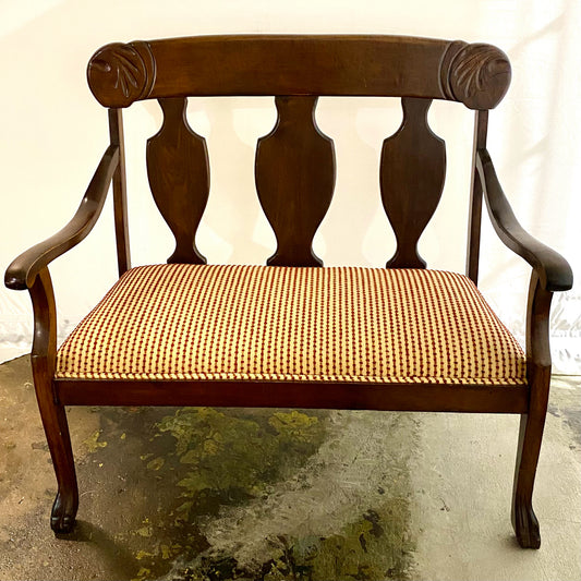 Antique Mahogany Settee, 41.5"W x 21"D x 40"H
