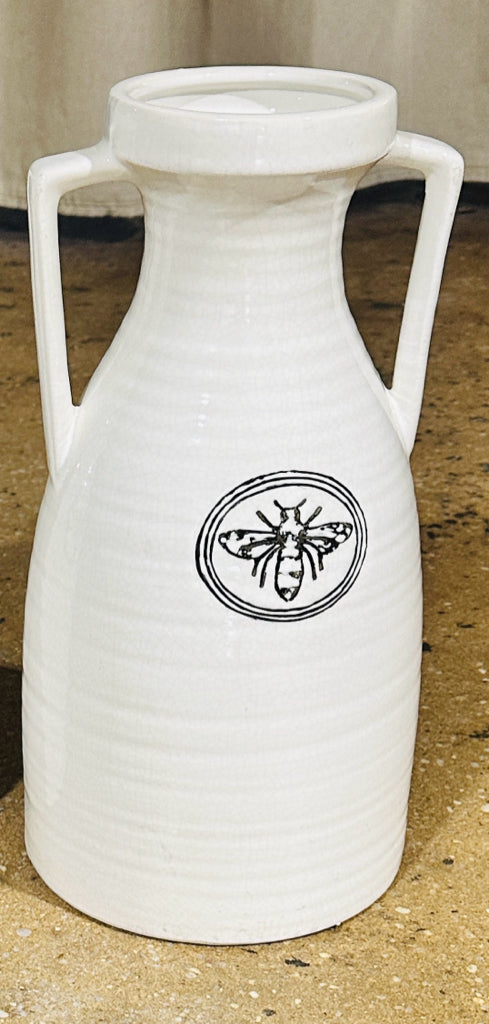 Honey Bee vase w/handles, 7.5"W  x 7.5"D  x 14.75"H