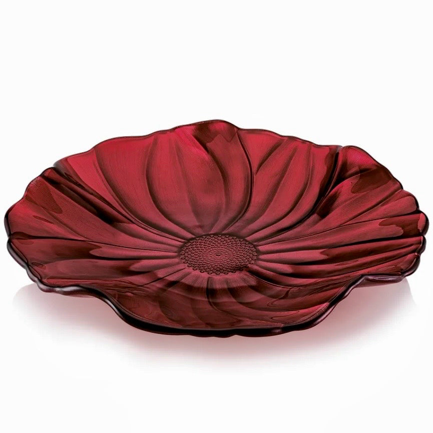 Magnolia Plate, Red, 14.6"Dia