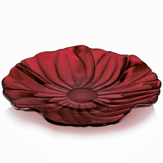 Magnolia Plate, Red, 14.6"Dia
