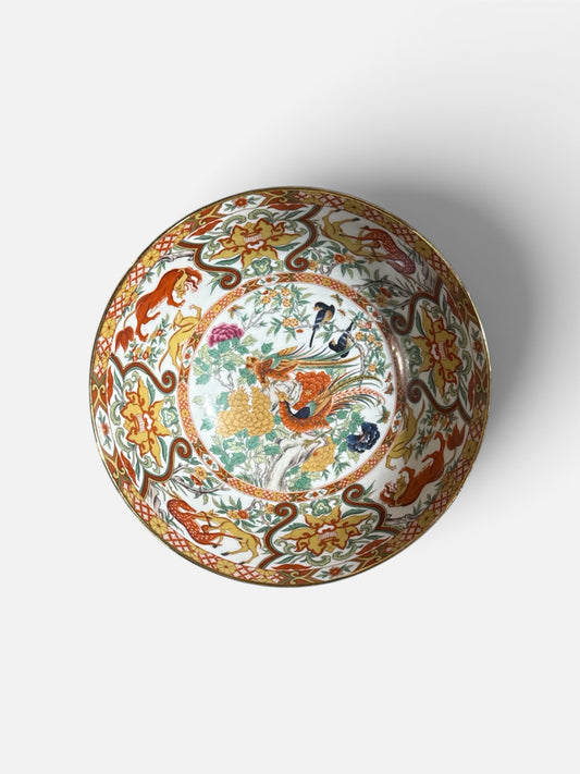 Qing Dynasty "Shende Tang" bowl ( 10"dia) with charger (12"dia)