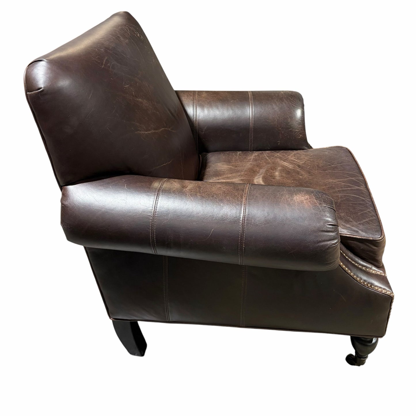 Brooklyn Leather Armchair w/ Nailhead Trim, 37"W x 36"D x 35"H (AS IS)