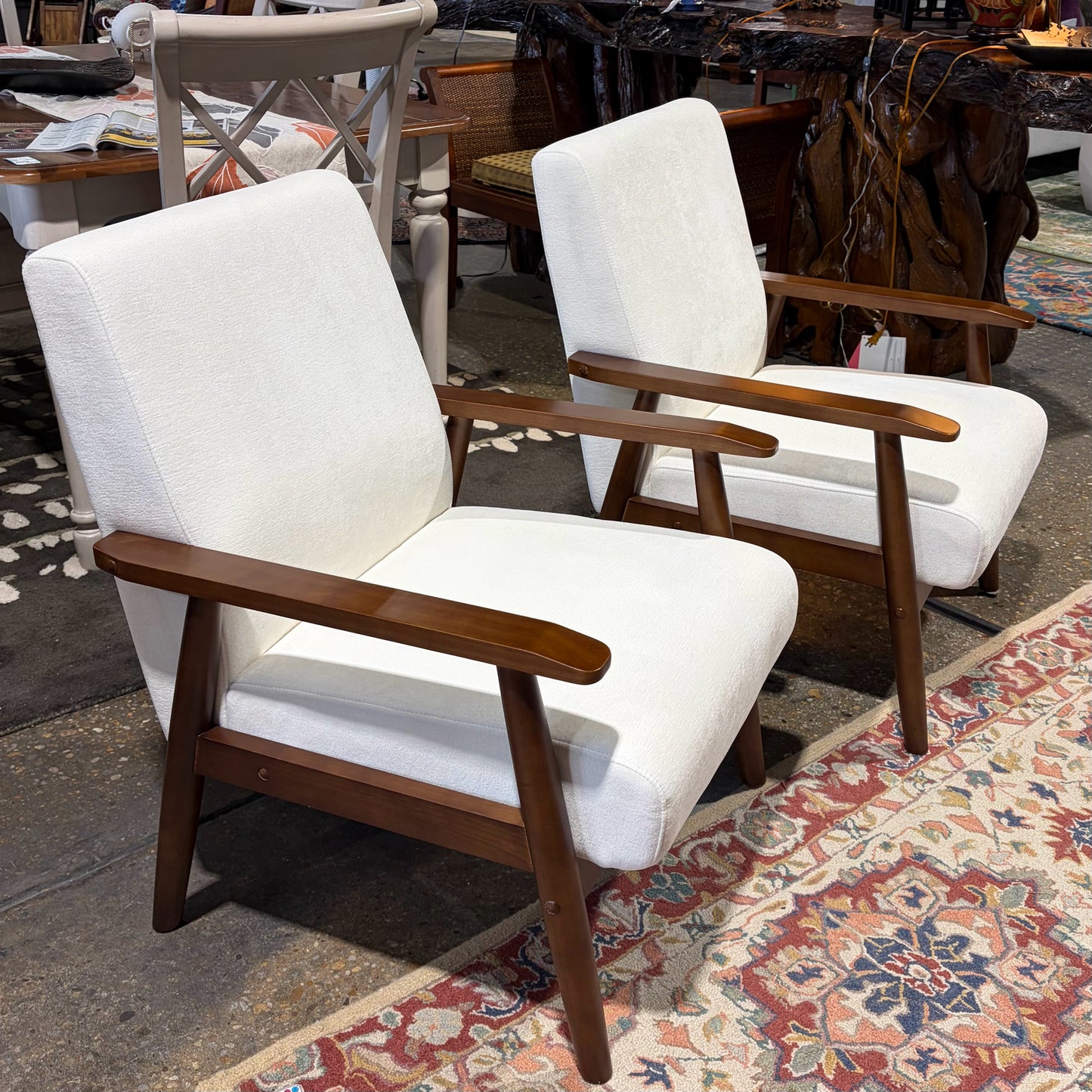 Pair of Linen Accent Chairs, 25.75"W x 27"D x 33"H