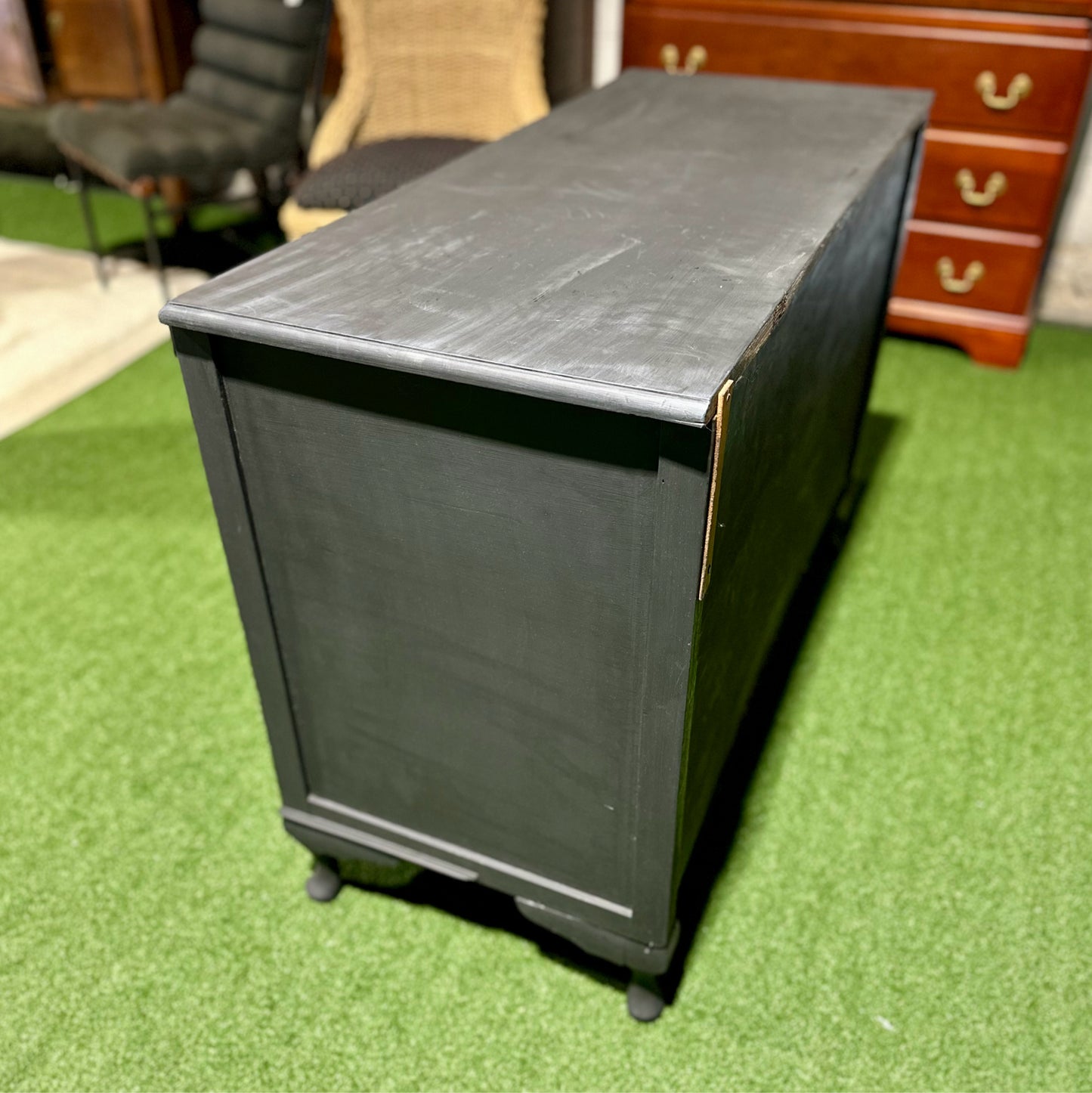 Petite 4 Drawer Dresser, Flat Black, 41" L x 17.75" W x 29.5" H