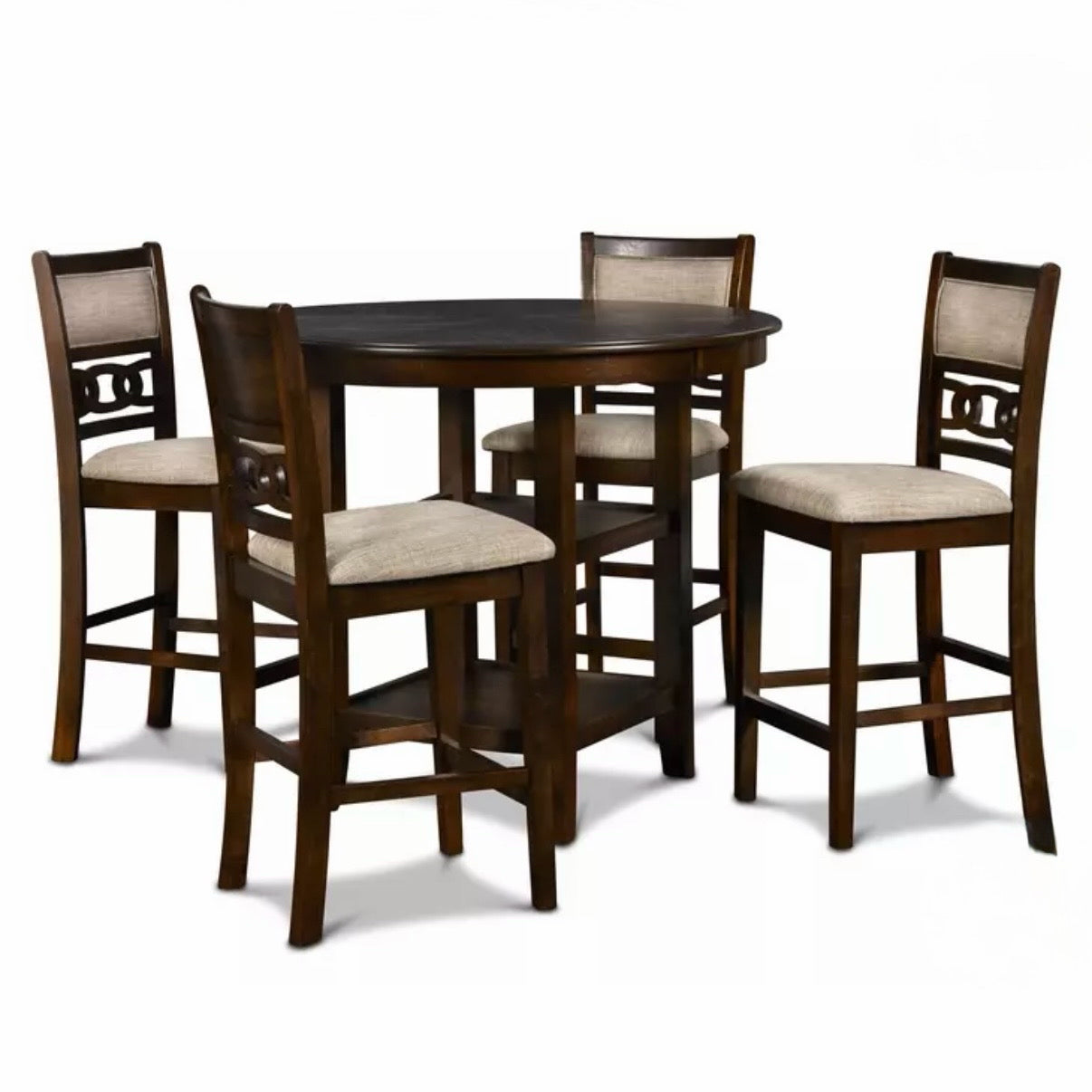 NEW Gia 5-Piece Counter Height Dining Table & Chairs, Cherry, 42" Dia x 63.25"H