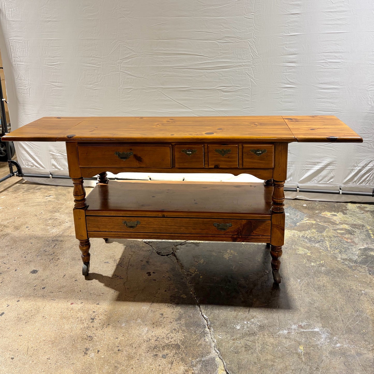 VTG Link Taylor Pine Drop-Leaf Sideboard, 64"w x 18"D x 29.75"H