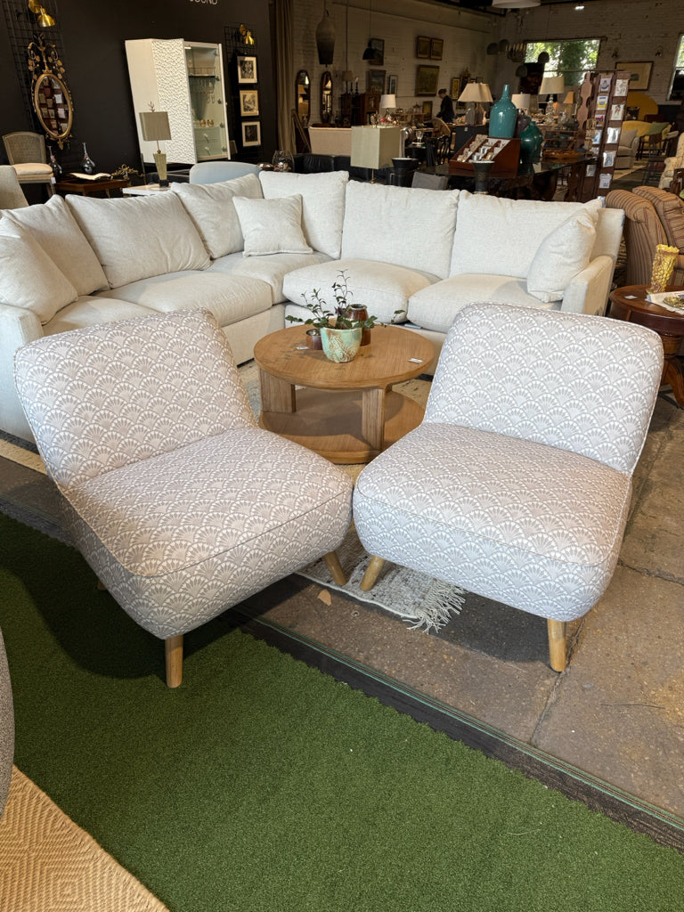 PAIR of gray/white occasional chairs