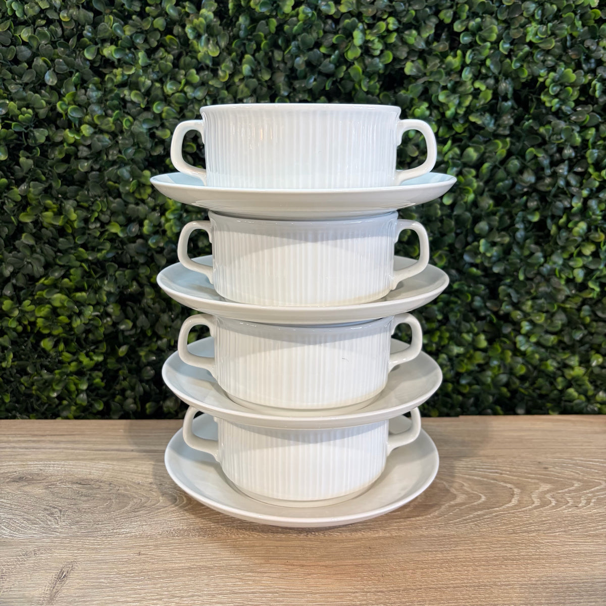 Soup Bowls and Plates (Qty 4), 6.5" W x 6.5" D x 2 1/2" H
