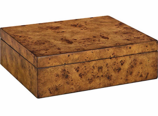 Oliver Home Burl  Storage Box, 13.75"W x 11.25"D x 4.25"H