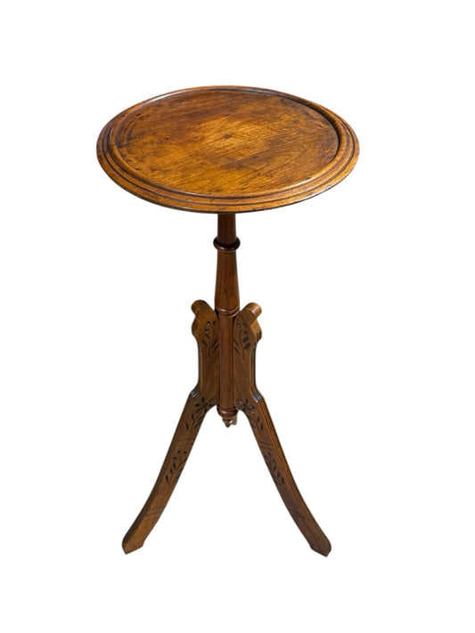 Antique Plant Stand, detailed carving, c. 1880, 14"W x 16"D x 32"H