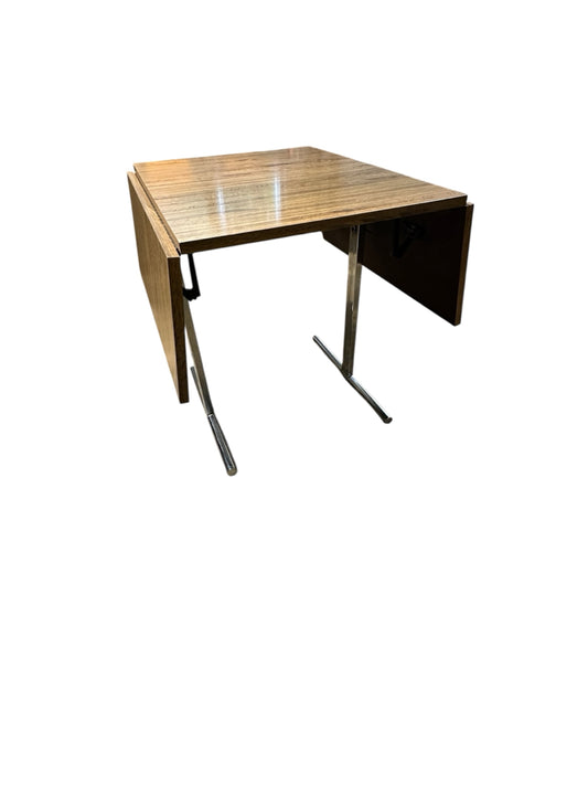 Vintage, Chrome, Laminate Dropleaf Table, 47"W x 30"D x 29"H