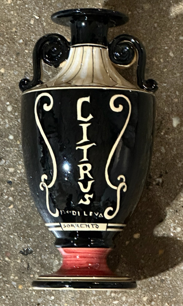 Handpainted souvenir vase, Sorrento, 8.25"H x 4"D x 4"W