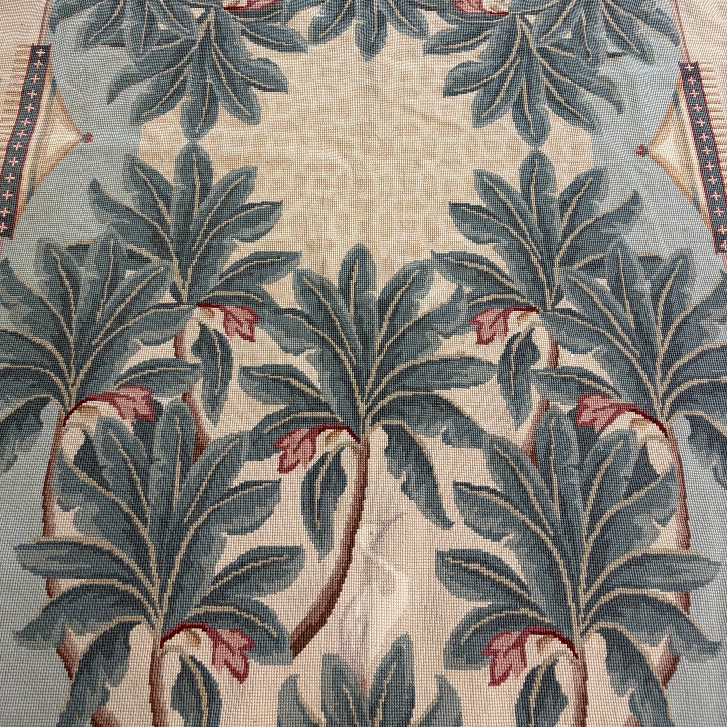 VTG Aubusson Style Singerie Monkey Motif  Needlepoint Rug, 8'8"L x 5'6"W