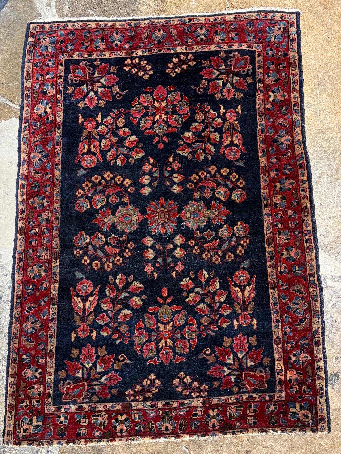 Antique Persian Wool Rug, 5'L x 3'6"W