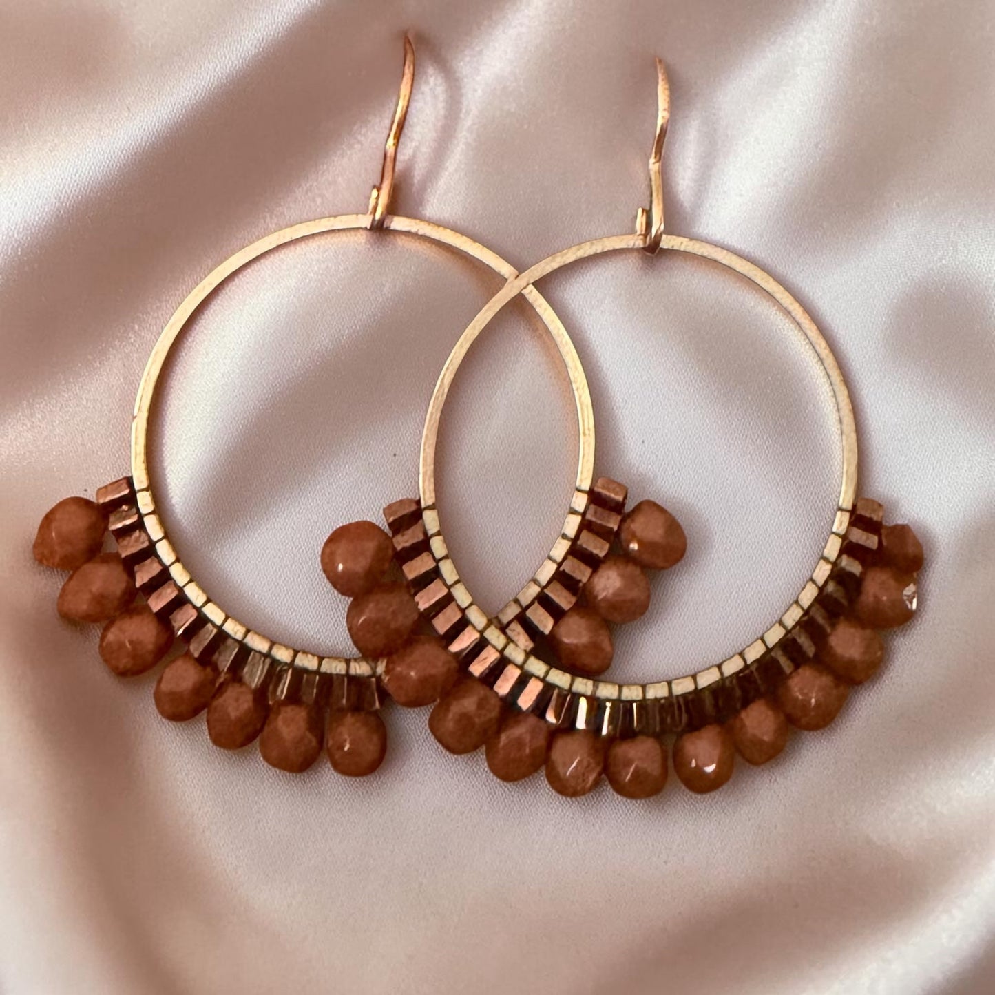 Sienna Horizon Beaded Hoop Earrings by Carrie Prince