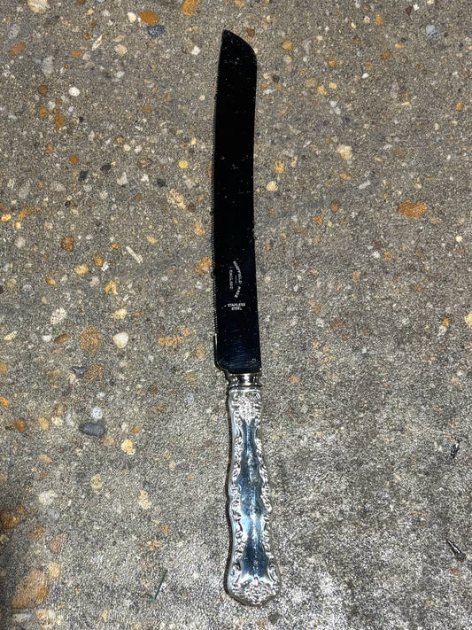 Silverplate Cake Knife 13" L x 1" W x .5" H