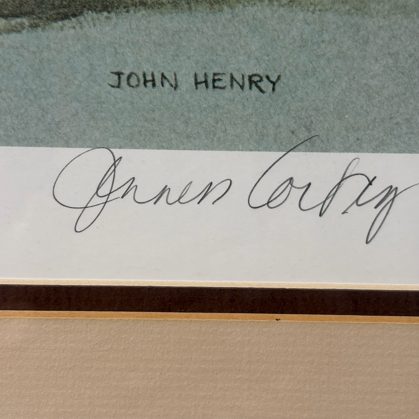 Signed Print "John Henry" by Cortez, 21"W x 18.25"H