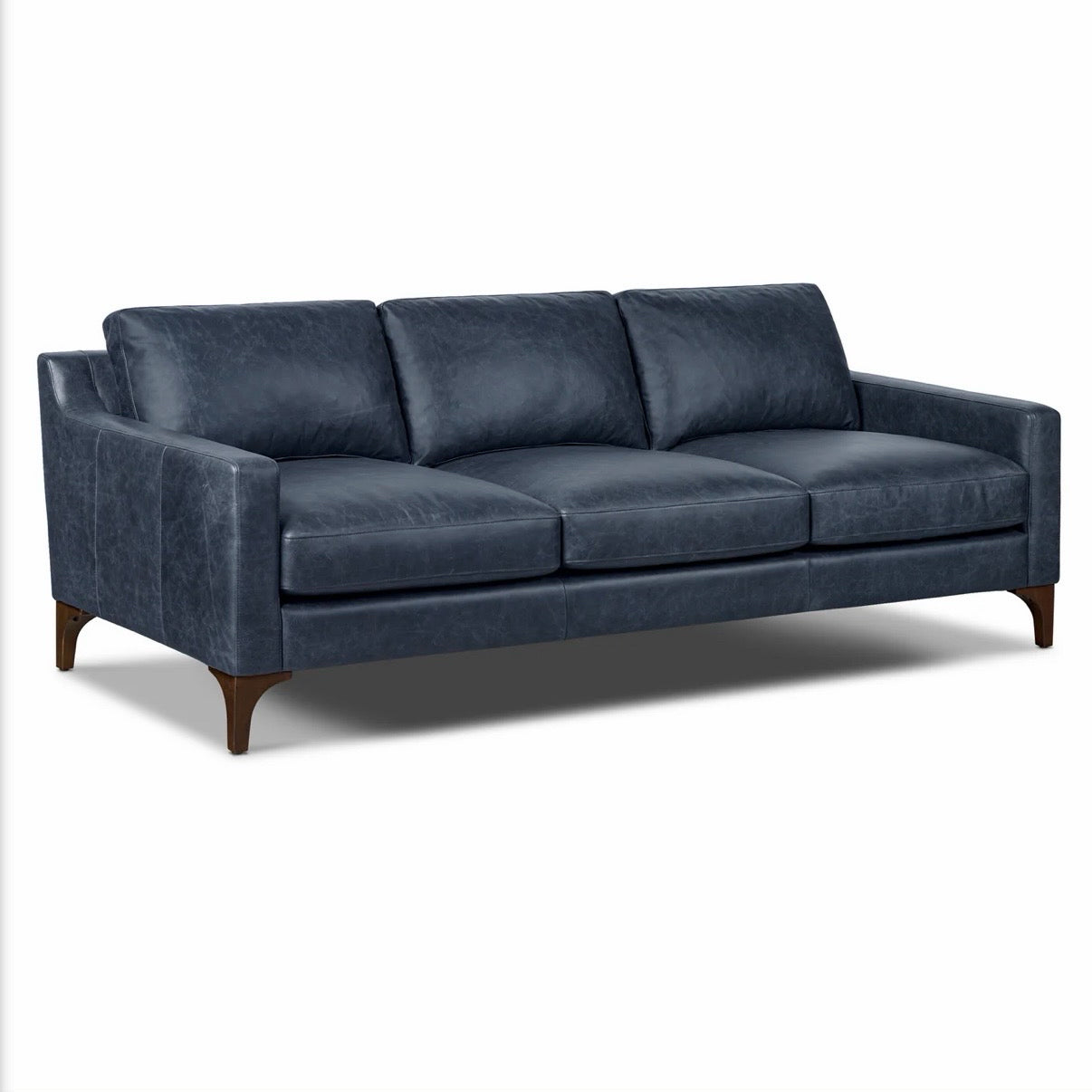 NEW Sorrento Leather Sofa, Nightfall Blue, 86" W x 37" D x 31.5" H