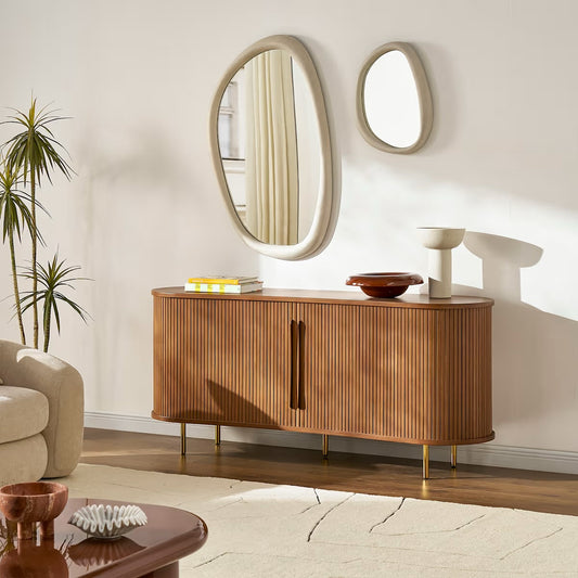 Castlery Harper Sideboard, Chestnut & Brass, 78.75" W x 19.75" D x 25.75" H