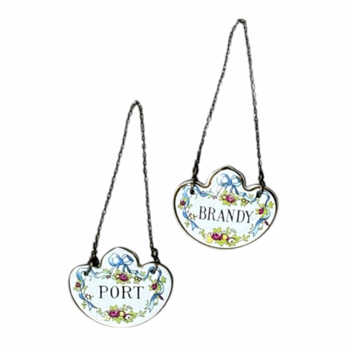 Coalport Decanter Labels Pair,  Fine Bone China