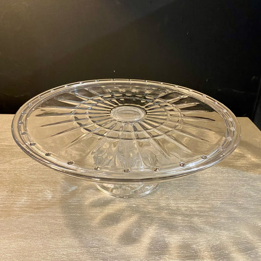 Heavy Glass Cake Stand & Dome/ Punch Bowl, 10"H x 12"Dia