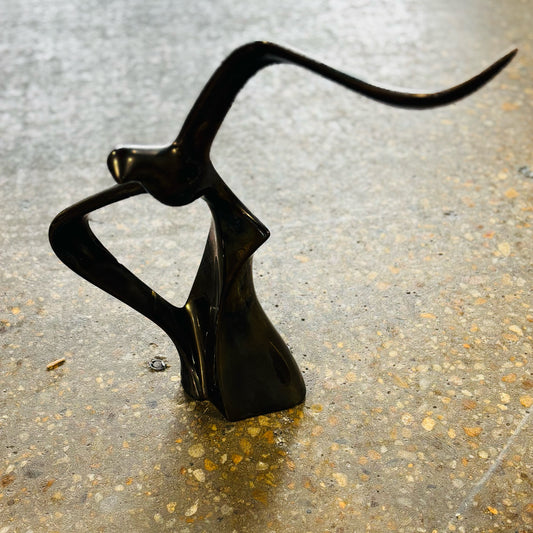 Vintage Ceramic Flying Gull, Dark Gold, 16" H x 12" W x 4" D
