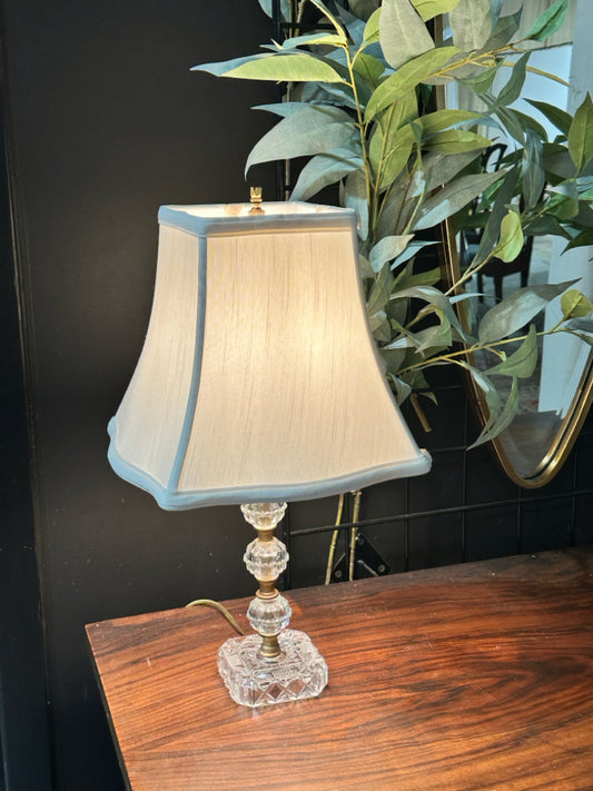 Antique cut glass/table lamp, 17" H