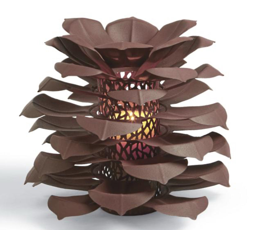 Pine Cone Luminary, 10.5"H x 14"W x 14"D