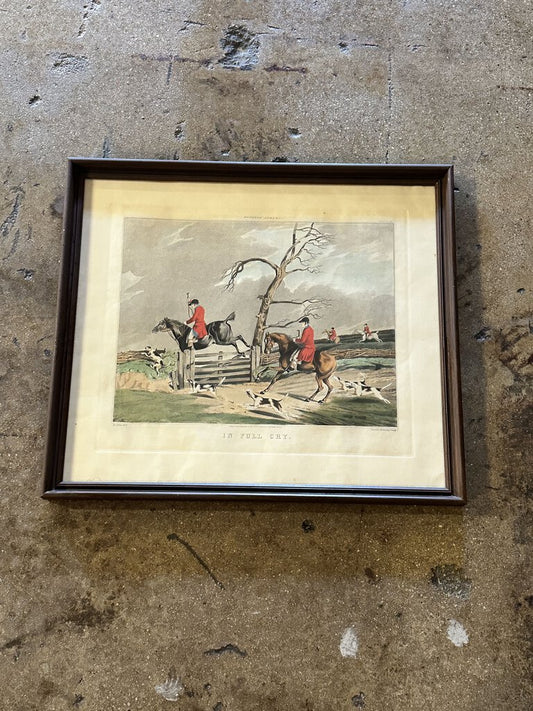 "In Full Cry" hunt scene, vintage