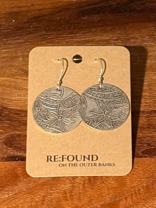 Silverplate Brass round earrings, large, #1186