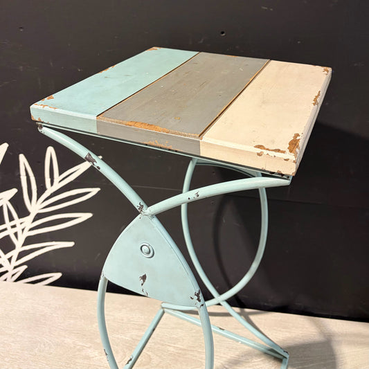 Coastal/Fish Accent Table, Distressed, 13"W x 13"D x 28"H