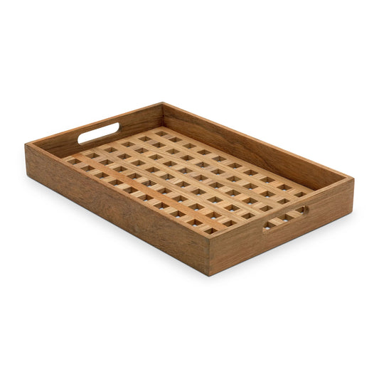 2Modern Fritz Hansen Fionia Tray, Teak, 18.75" L x 12.5" W x 2.5" H