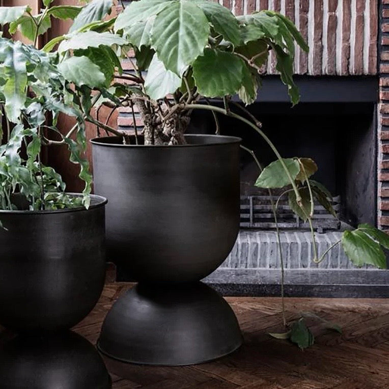 NEW Ferm Hourglass Planter, Black, 19.5"Dia x 28.5"H
