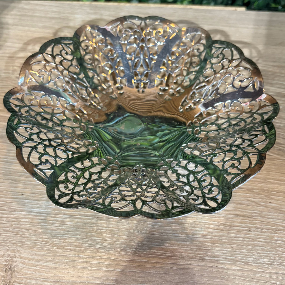 VTG ISC Lovelace Pierced Silver-plate Dish