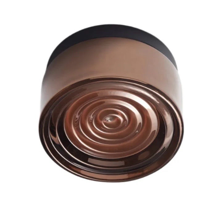 Ripple Outdoor LED Wall Sconce, Copper Exterior, 5"Dia x 3.3"D