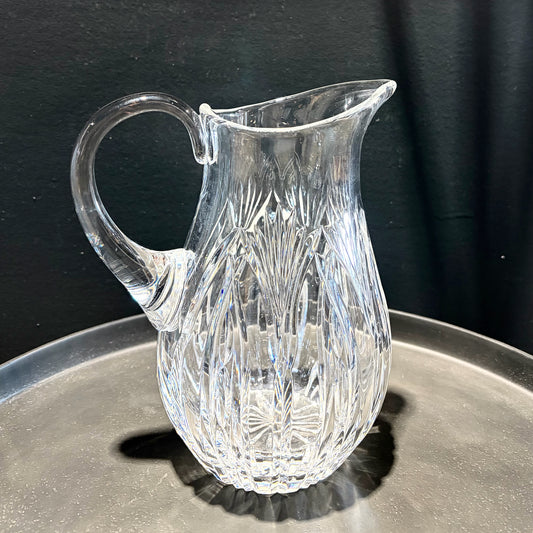 Cut Crystal Pitcher, 6.5"W x 5"D x8"H
