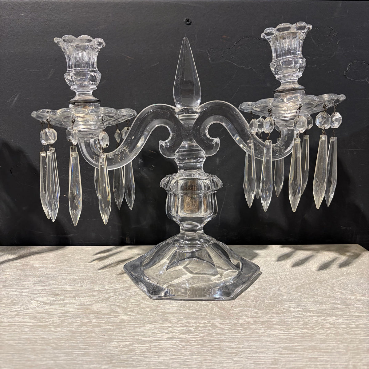 Pair Old Wmsburg Candelabra by  Heisey, ea 11"H x 13"W x 6"D