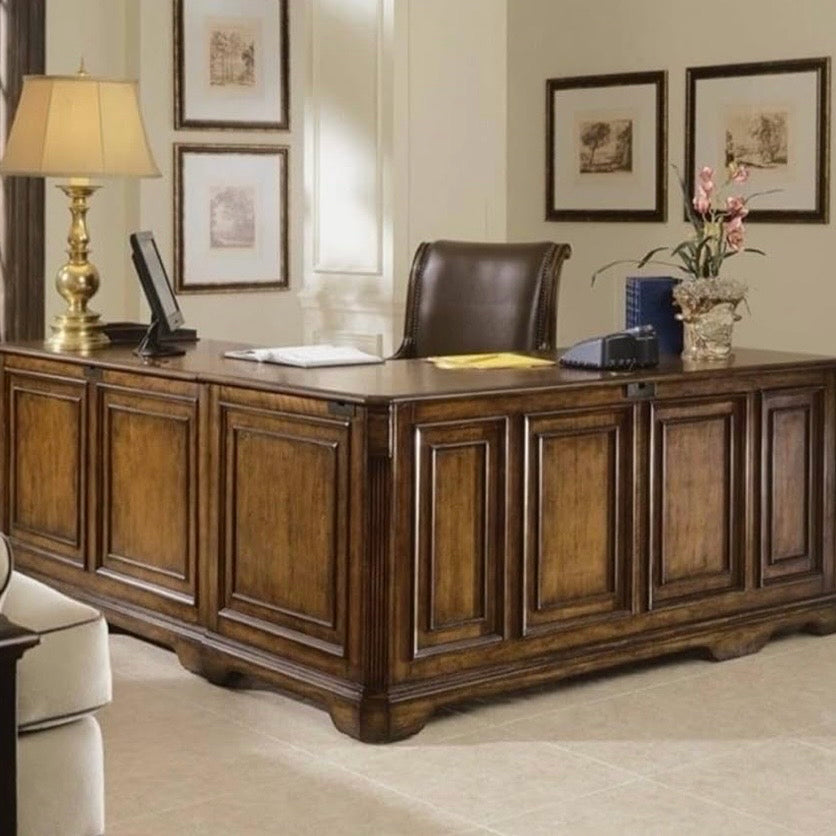 Hooker Brookhaven Executive L Right Return, 68.25"W x 79"D x 30.5"H
