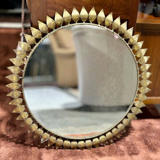 Oly Sunflower Round Mirror, Gold, 30" Dia