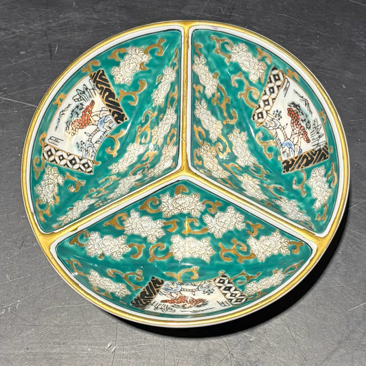 Gold Imari Divided Bowl 6.5" D x 2" H