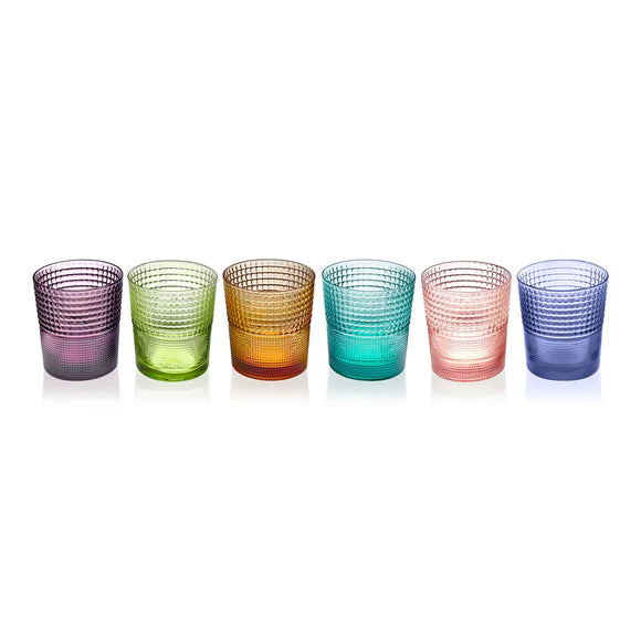 Set of 6 IVV Speedy 9.5 oz Water Tumblers, Assorted Colors, 3.3" Dia x 3.5" H