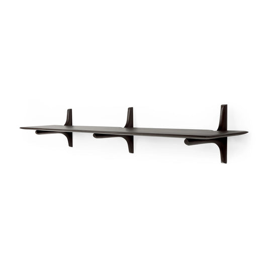 Ethnicraft PI Single Wall Shelf, Dark Brown Mahogany, 66" W x 14" D x 11" H
