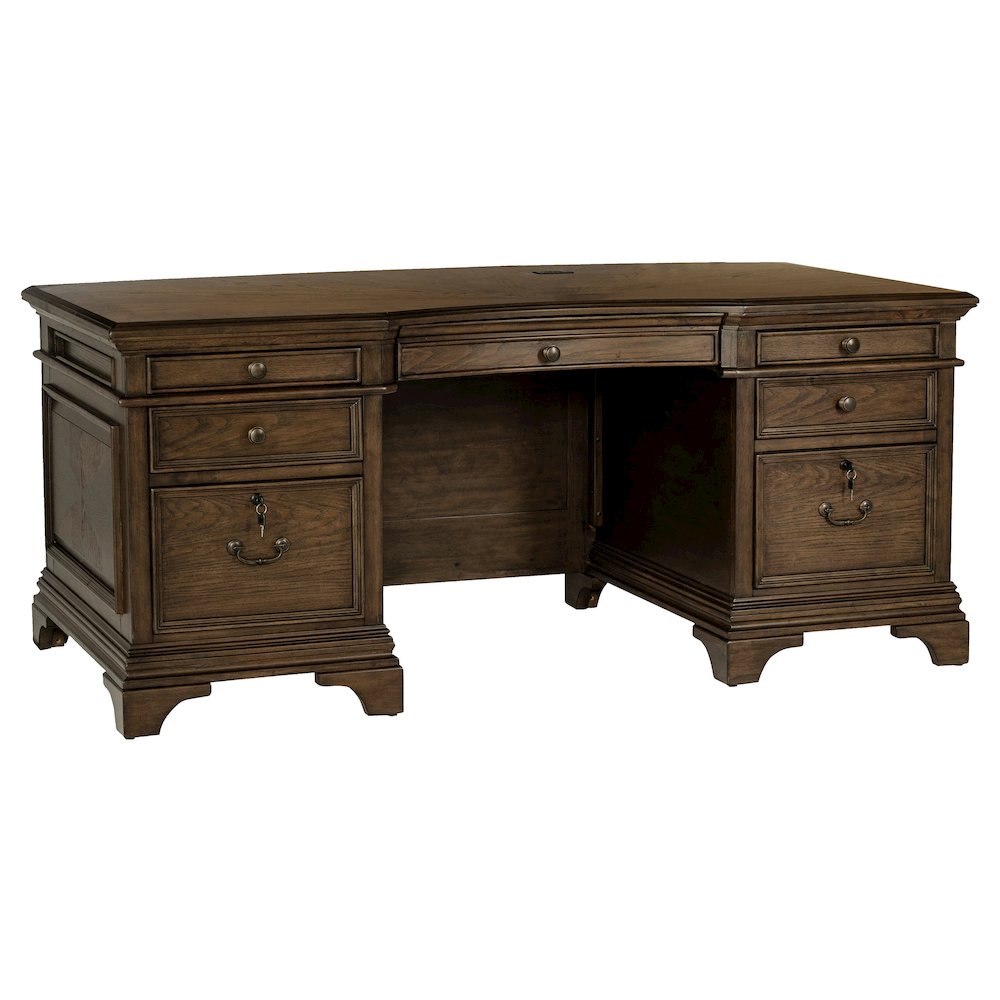 NEW Hartshill  Executive Desk Burnished Oak, 72" W x 39" D x 31.25" H